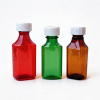 Bouteille en plastique ovale carrée pour sirop contre la toux liquide avec logo personnalisé, scellée, pour médicaments pour animaux de compagnie, avec couvercle
