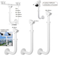 Support de montage télescopique mini en alliage d'aluminium, réglable à 360 degrés, pour montage mural/plafond pour caméras de sécurité et projecteurs