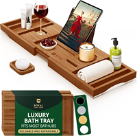 Premium opvouwbaar badkuip houten badblad uitbreidbaar bad bamboe plank badkamer houten accessoireblad