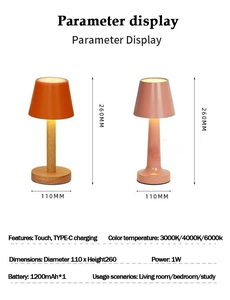 Newdesign không dây <span class=keywords><strong>LED</strong></span> bảng đèn hiện đại không dây có thể sạc lại cảm ứng mờ di động nhà hàng Đèn sang trọng phòng ngủ ánh sáng - Product Image 4