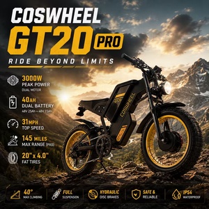 จักรยานไฟฟ้า GT20 Pro 48V Brushless 3000W ยางใหญ่ ความเร็วสูงสุด 55 กม./ชม. ระยะทาง 145 ไมล์ แบตเตอรี่ลิเธียมคู่ 40Ah ระบบกันสะเทือนเต็มรูปแบบ สำหรับขับขี่ออฟโรด - Product Image 2