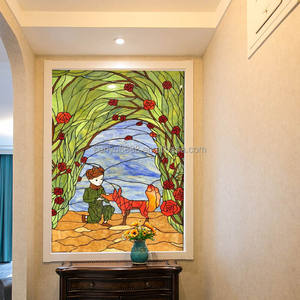 Vitral de Estilo Tiffany Europeo Personalizado, Hecho a Mano en China, Diseño de Vidrio Sólido Teñido, Duradero, para Iluminación Decorativa de Puertas y Ventanas - Product Image 2