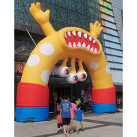 Ballons gonflables géants personnalisés en forme de monstre de dessin animé, avec support, pour publicité, personnages monstres gonflables, ventilateur intégré, en nylon enduit de PVC