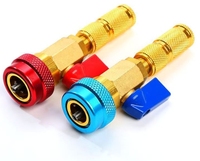 Ensemble de vannes haute et basse pression LGII à connexion rapide, adaptateur en laiton rouge et bleu pour outils de service de réfrigérant AC