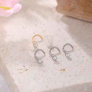 F136 Titanium Alloy Zirconia Nose Stud <b>Ball</b> Shape Daily Wear Fashion <b>Piercing</b> Jewelry - Product Image 3