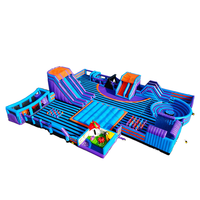 Parc d'attractions gonflable commercial de grande taille pour enfants, château en PVC, résistant aux UV, ignifuge, pour extérieur