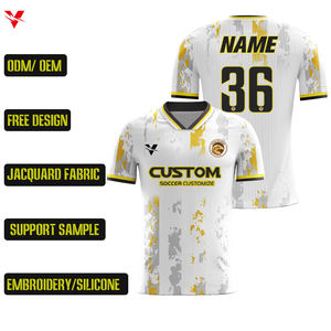 Футбольная форма из жаккардовой ткани на заказ для мужчин: быстросохнущая, профессиональная, дышащая, в стиле ретро, клубная майка X5575 - Product Image 1