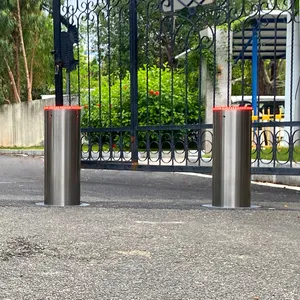 Stainless Steel Traffic Barriers Parking Warning Post Commercial Use Automation Retractable Columns Bollards