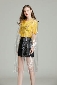 Classic Cheapest Durable Plastic Waterproof Ladies Transparent Eva <strong>clear</strong> <strong>Raincoat</strong> with Hood - Product Image 3