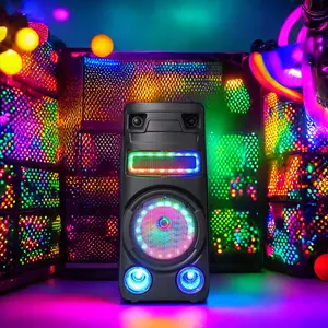 seltsame heteromorphe disco farbige laterne gewellte lautsprecherbox dj parlantes led musik kabellose lautsprecher aktiv