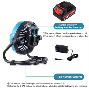12inch Corded Industrial/DIY Grade Adjustable Speed 20V Air Cooler <b>Fan</b> Portable Mini USB Rechargeable Battery Powered Customized - Product Image 6