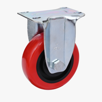 Roues pivotantes industrielles moyennes de 4 pouces pour meubles, roues universelles en PVC plastique, plaque galvanisée, roulettes rotatives