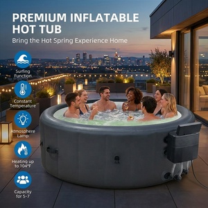 Spa <span class=keywords><strong>gonflable</strong></span> de 216 cm, grande capacité de 1726 L, bain à remous pour 5 à 7 personnes, piscine de massage portable avec 170 jets d'air et chauffage rapide - Product Image 1