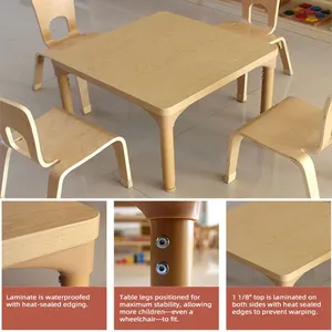 Juego <span class=keywords><strong>de</strong></span> Muebles <span class=keywords><strong>de</strong></span> Aprendizaje Montessori <span class=keywords><strong>de</strong></span> Madera para Jardín <span class=keywords><strong>de</strong></span> Infancia, Preescolar, Guardería, Mesa, Silla, Estante - Product Image 3