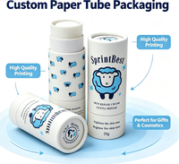 Tube en papier cosmétique biodégradable personnalisé avec gaufrage, cylindre de 60 g pour emballage de rouge à lèvres, conteneur en papier kraft recyclé
