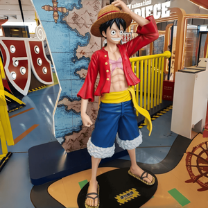 Statue <span class=keywords><strong>de</strong></span> pirate anime en fibre <span class=keywords><strong>de</strong></span> verre grandeur nature, sculptée à la main en résine, pose dynamique, pour décoration <span class=keywords><strong>de</strong></span> jardin extérieur - Product Image 1
