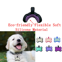 OKSILICONE Pet ID Namensschilder Hunde marke für Laser Pet Name Tief und klar Leicht zu lesen als Metall Kleine MOQ Knochen form Silikon