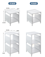 Mini Organisateur de Bureau Double Couche Bleu en Plastique Écologique – Étagère de Rangement Multifonction pour Salle de Bain, Bureau d'Étudiant, Bureau