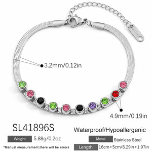 Bracelet massif religieux en acier inoxydable 316, plaqué or 18 carats avec zircon, chaîne et maillons, bijoux chrétiens tendance et à la mode, vente chaude - Product Image 6