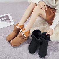 Vente en gros de nouvelles chaussures d'hiver à boutons noirs bottes de neige d'hiver pour femmes nouveau style