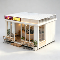 Mini-conteneurs mobiles extensibles sur mesure pour cafés et hôtels, structures en acier préfabriquées de 20 pieds avec panneaux sandwich