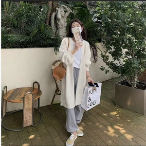 Vendita calda inverno spessa signore <span class=keywords><strong>Basic</strong></span> Midi maglioni aperti Casual logo personalizzato ampio <span class=keywords><strong>cardigan</strong></span> in maglia Cashmere in lana morbida per le donne - Product Image 5