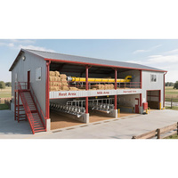 Structure en acier préfabriquée pour bâtiments agricoles, étable à vaches, bergerie, bâtiment pour moutons/bovins/laitiers/chèvres, hangar à volailles, construction de porcherie