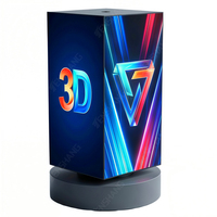 Módulo LED GOB P1.25, Logotipo 3D, Señalización Digital 360 °   Exhibidor LED Cúbico Giratorio de 4 Lados con Batería para Publicidad en Tiendas