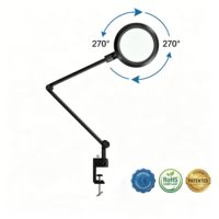 Lampe de bureau à clipser en métal pliable avec éclairage LED supérieur et inférieur, gradation tactile, couleur réglable, protection oculaire, écologique pour le travail sur ordinateur de bureau