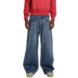 Jeans Personalizados para Hombre, 100% Algodón, Corte Bajo, Estilo Oversize, Lavado Azul, Cierre Tipo Bombero, Jeans Holgados Colossus - Product Image 1