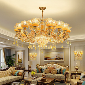 Châu Âu sang trọng Đèn Chùm Pha Lê Trung bình cao cấp Mặt dây chuyền thủy tinh trần chiếu sáng cho phòng khách khách sạn phong cách Châu Âu - Product Image 3