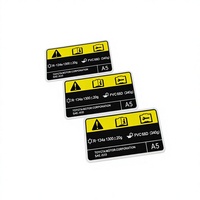 Étiquette de sécurité personnalisée imprimée avec un design jaune et noir à fort contraste, résistante aux huiles et aux produits chimiques, pour l'entretien des machines