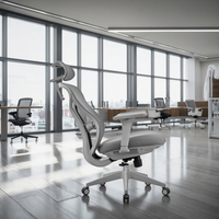 Chaise de bureau ergonomique confortable et réglable en tissu maillé à dossier haut moderne pour bâtiment de bureaux, vente en gros