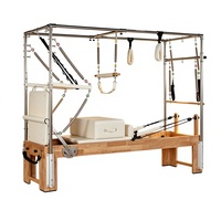 Cama Cadillac Multifuncional 3 en 1: Equipo de Pilates de Madera de Roble Resistente, Ideal para Estudios en Casa y Gimnasios