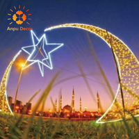 Lampu LED Patung Setengah Bulan Besar ANPU, Lampu Dekorasi Setengah Bulan untuk Penerangan Plaza dan Taman
