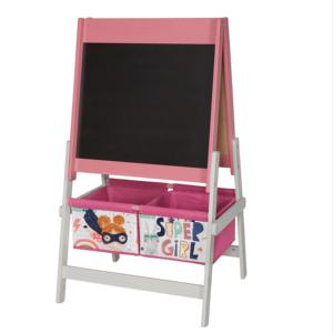 Caballete de Arte de Madera para Niños Toffy & Friends, <span class=keywords><strong>Pizarra</strong></span> <span class=keywords><strong>Blanca</strong></span>, Caballete de Actividades, Muebles Infantiles, Rosa para Niña - Product Image 1