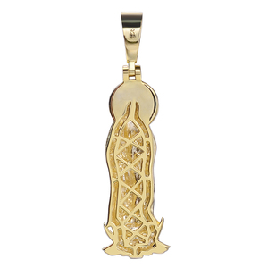 Joyerí<span class=keywords><strong>a</strong></span> Hip Hop, Colgante <span class=keywords><strong>de</strong></span> Cruz Religiosa <span class=keywords><strong>de</strong></span> Jesús, <span class=keywords><strong>Virgen</strong></span> Marí<span class=keywords><strong>a</strong></span> <span class=keywords><strong>de</strong></span> <span class=keywords><strong>Guadalupe</strong></span>, Chapado en Oro con Circones, Estilo Moderno - Product Image 6