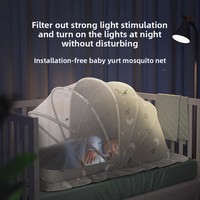 Moustiquaire en fil d'acier pour bébé, couverture anti-moustiques et anti-UV à couverture intégrale, pliable, style yourte, pour berceaux et enfants