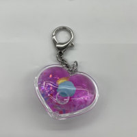 Porte-clés personnalisé en acrylique transparent avec figurine flottante et paillettes, pendentif mignon pour cadeaux et organisation des clés