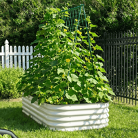 Kit de jardinière modulaire en métal galvanisé ondulé pour l'extérieur, pot de fleurs, pots et jardinières pour le jardin