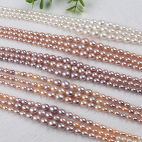 Perles d'eau douce naturelles de forme riz, couleurs mélangées blanc, rose, violet, 4-9 mm, certifiées par un tiers, vente en gros