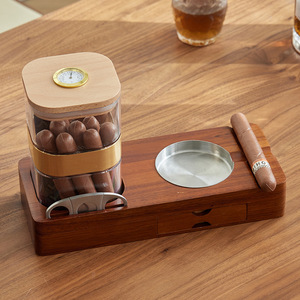 Boîte à cigares en bois multifonctionnelle, boîte de rangement et d'humidification pour cigares, vente en gros de boîtes en bois - Product Image 2
