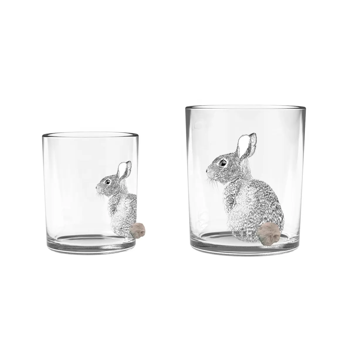 New Product Easter gift Decorated Votive Tea Light Candle Holder Clear Glass Candle Jar with cute rabbit pattern home decor