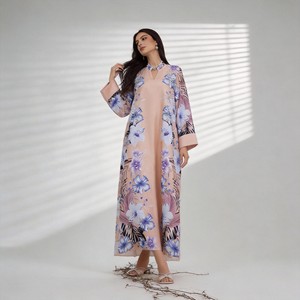 Abaya de fête élégante en polyester imprimé de haute qualité pour femmes musulmanes, robe sur mesure, fournisseur en gros, OEM - Product Image 2