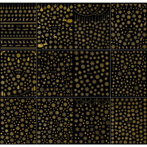 Autocollants pour ongles en forme de flocon de neige doré A-1710, autocollants pour ongles 3D professionnels à la mode pour l'hiver, Noël, DIY - Product Image 6