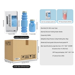 Botella Plegable de Silicona de Grado Alimenticio de 550 ml, a Prueba de Fugas, Libre de BPA, para Venta al por Mayor, con Logotipo Personalizado, MOQ 300 - Product Image 4