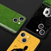 Football Passion Ballon De Football De Luxe Téléphone étui pour iphone 16 13 15 14 12 Mini 11 Pro MAX XR X SE 7 8 Plus Noir Housse De Protection