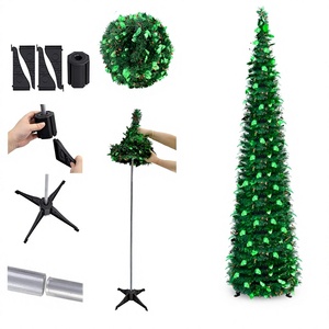Nuevo Producto Transfronterizo: Árbol de Navidad Telescópico Verde de 15 Metros con Hojas de Ajenjo de PET y Diseño en Espiral - Product Image 1