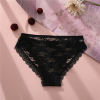 Ff2036 Naadloze Bikini Panty Korte Hipster Onderbroek Vrouwen Kant Doorzichtig Ondergoed Dames Mid Taille Bloemen Kant Slipje