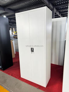 Iron Locker Clothes Hanging Steel Storage Wardrobe <b>Swing</b> 2 Door Modern Metal Filing Cabinet for School Workshop Gym Hotel - Product Image 6